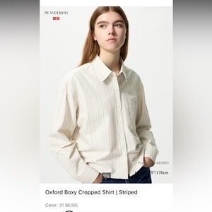 NWT Uniqlo jw Anderson crop button down